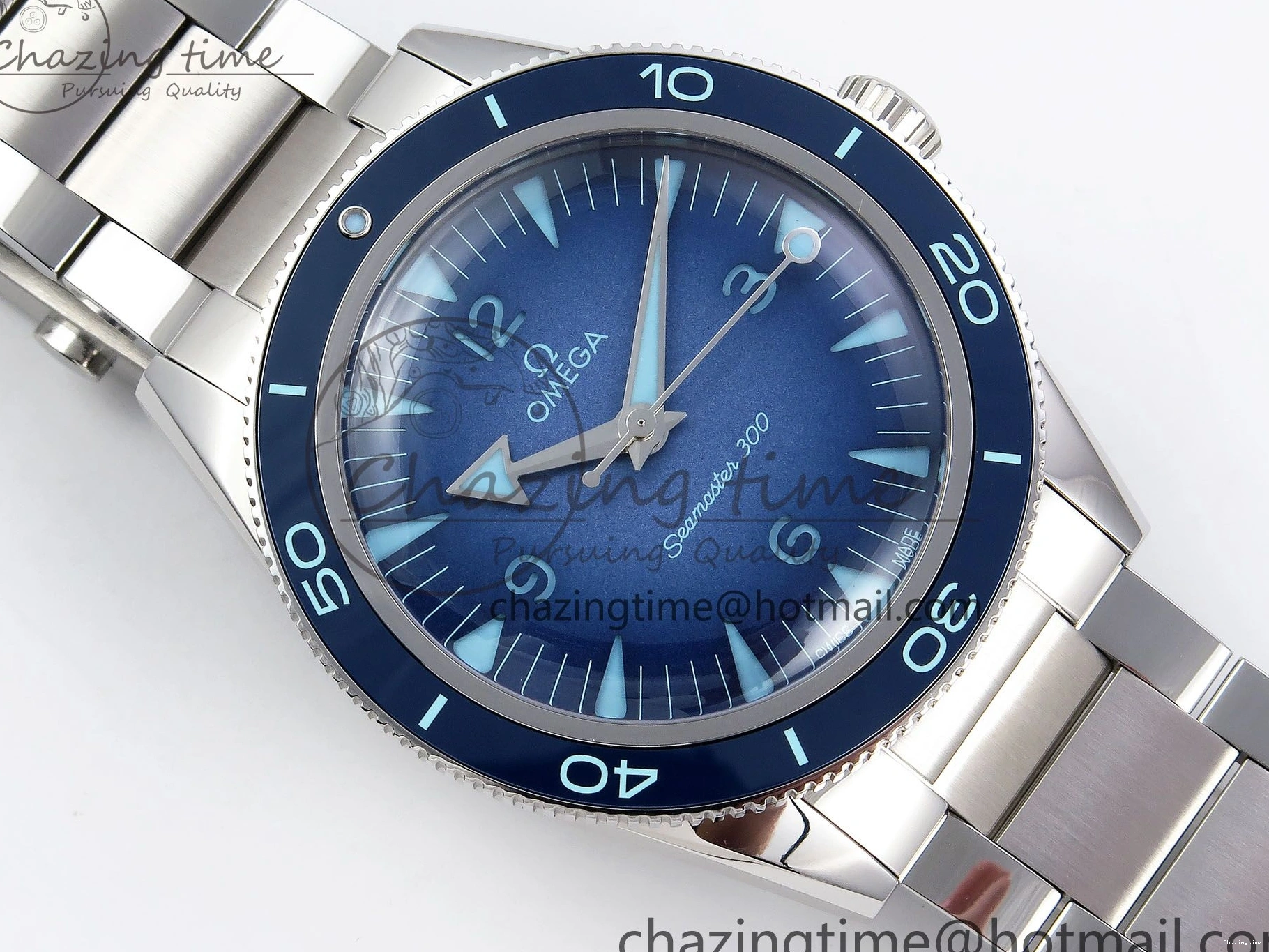 0308 Seamaster 300 Heritage VSF 1:1 Best Edition Blue Dial on SS Bracelet A8912 Super Clone Packable 7716